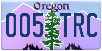 OR license plate 005TRC