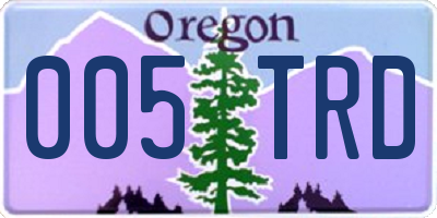 OR license plate 005TRD