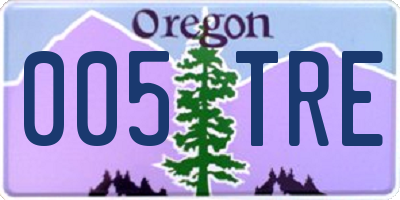 OR license plate 005TRE