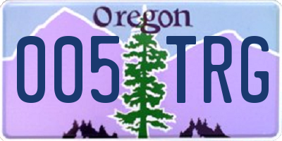 OR license plate 005TRG