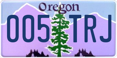 OR license plate 005TRJ