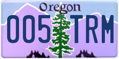 OR license plate 005TRM