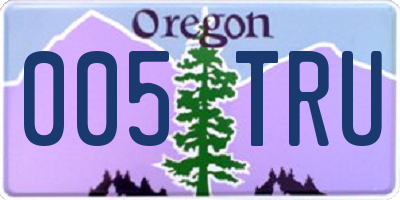 OR license plate 005TRU