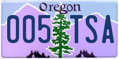 OR license plate 005TSA