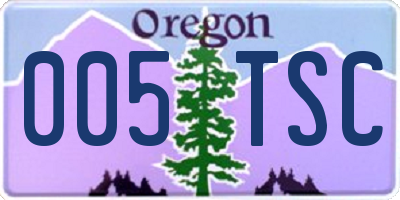 OR license plate 005TSC