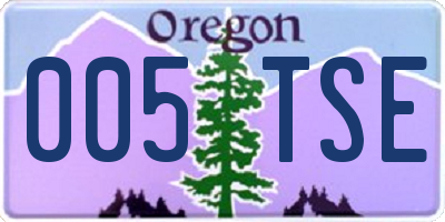 OR license plate 005TSE