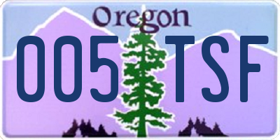 OR license plate 005TSF