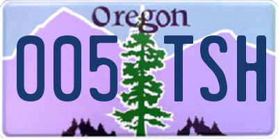 OR license plate 005TSH