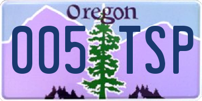 OR license plate 005TSP