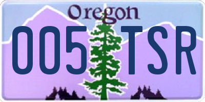 OR license plate 005TSR