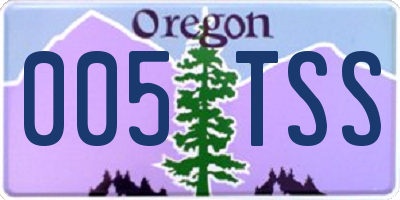 OR license plate 005TSS