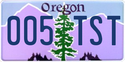 OR license plate 005TST