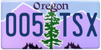 OR license plate 005TSX
