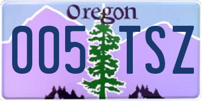 OR license plate 005TSZ