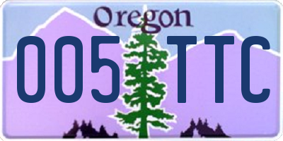 OR license plate 005TTC