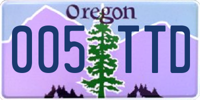 OR license plate 005TTD