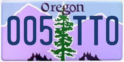 OR license plate 005TTO