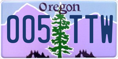 OR license plate 005TTW