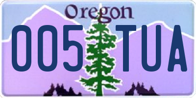 OR license plate 005TUA