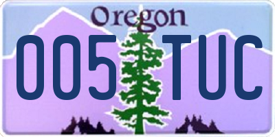 OR license plate 005TUC