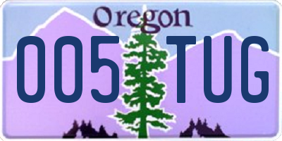 OR license plate 005TUG