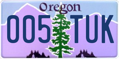 OR license plate 005TUK