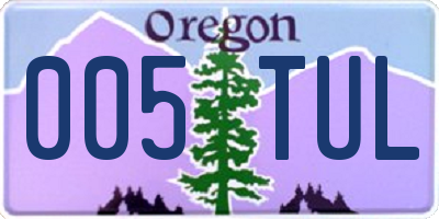 OR license plate 005TUL