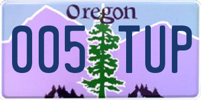 OR license plate 005TUP