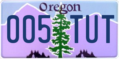OR license plate 005TUT