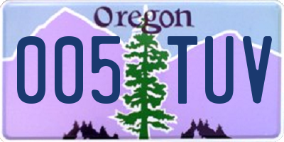 OR license plate 005TUV