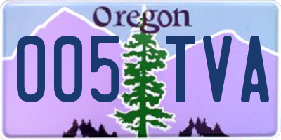 OR license plate 005TVA