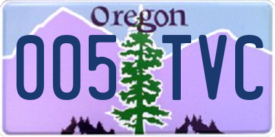 OR license plate 005TVC