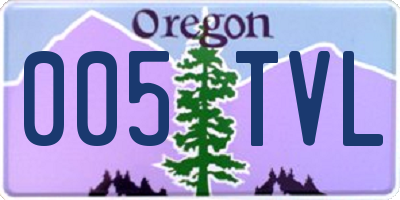 OR license plate 005TVL