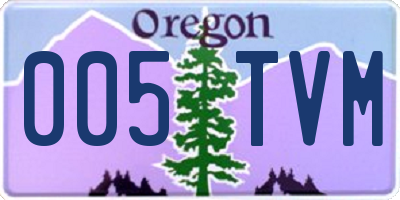 OR license plate 005TVM