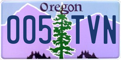 OR license plate 005TVN