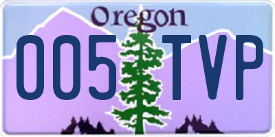 OR license plate 005TVP
