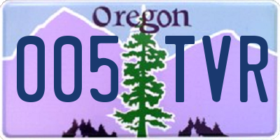 OR license plate 005TVR