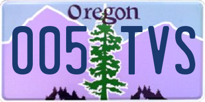 OR license plate 005TVS