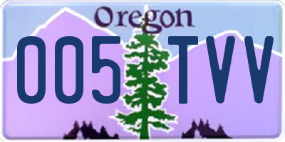 OR license plate 005TVV