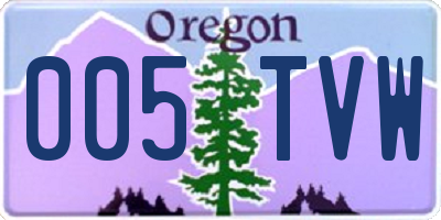 OR license plate 005TVW