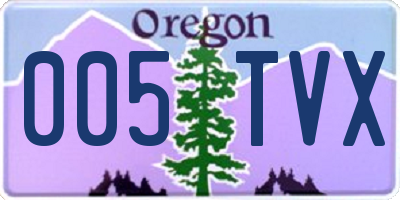 OR license plate 005TVX