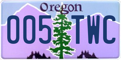 OR license plate 005TWC