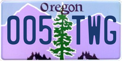 OR license plate 005TWG