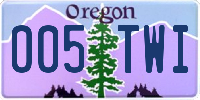 OR license plate 005TWI