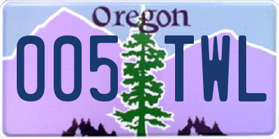 OR license plate 005TWL