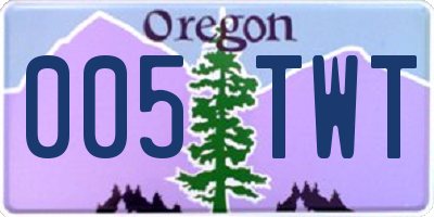 OR license plate 005TWT