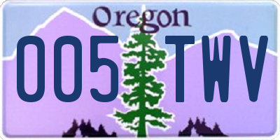 OR license plate 005TWV