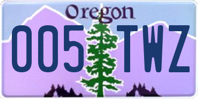 OR license plate 005TWZ