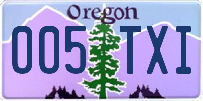 OR license plate 005TXI