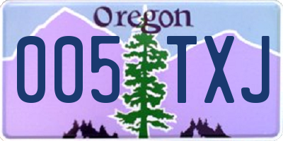 OR license plate 005TXJ